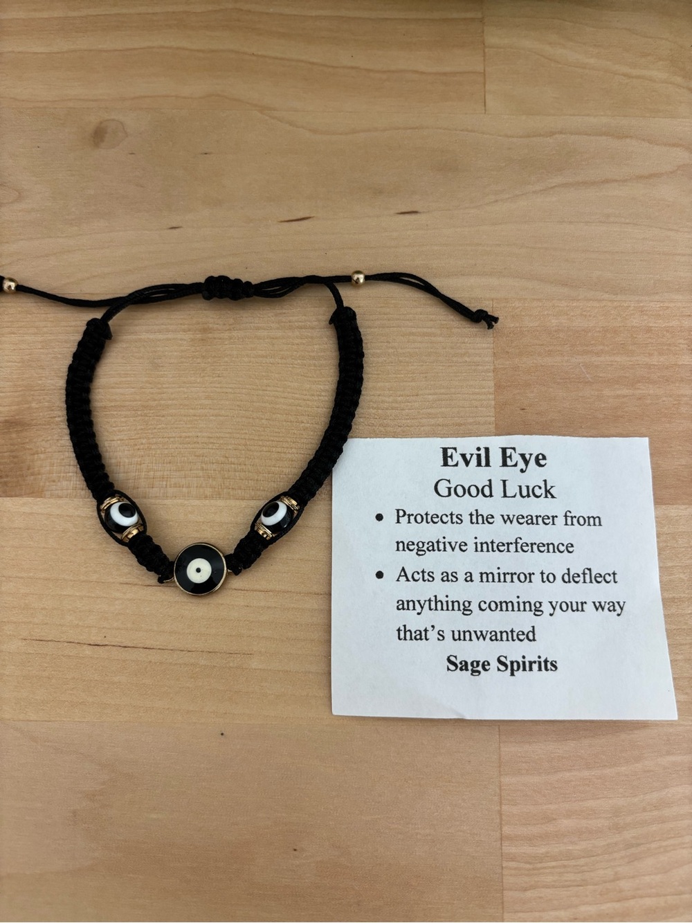 Black Evil Eye Good Luck Bracelet